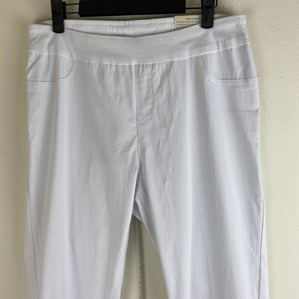 Soft Surroundings White Ankle Pants Pull On Stretch Straight Leg M NWT - Picture 6 of 14